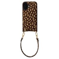 Selencia Nova Real Leather Backcover met Koord en Pashouder Apple iPhone 16 - Fawn Chic