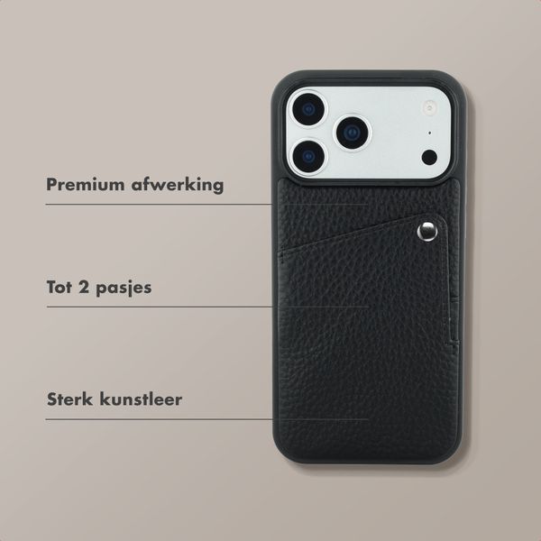 Selencia Riva Backcover met Pashouder Apple iPhone 17 Pro Max - Zwart