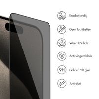 Accezz Gehard Glas Privacy Screenprotector + Applicator Apple iPhone 15 Pro