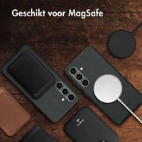 Accezz Vintage Leather Magsafe Backcover Samsung Galaxy S25 / S24 - Smokey Green