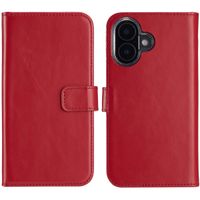 Selencia Echt Lederen Bookcase iPhone 16 Plus - Rood