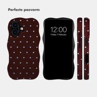 Selencia Vivid Wavy Backcover met MagSafe Apple iPhone 17 - Happy Dots Chocolate