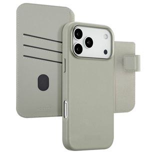 Accezz Leather Bookcase 2-in-1 met MagSafe Apple iPhone 17 Pro Max - Lichtgrijs