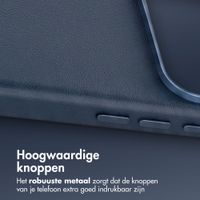 Accezz MagSafe Leather Backcover Apple iPhone 18 Pro / 17 Pro - Nightfall Blue