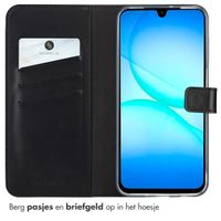 Selencia Echt Leren Bookcase Samsung Galaxy A17 - Zwart