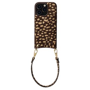 Selencia Nova Real Leather Backcover met Koord en Pashouder Apple iPhone 16 Pro - Fawn Chic