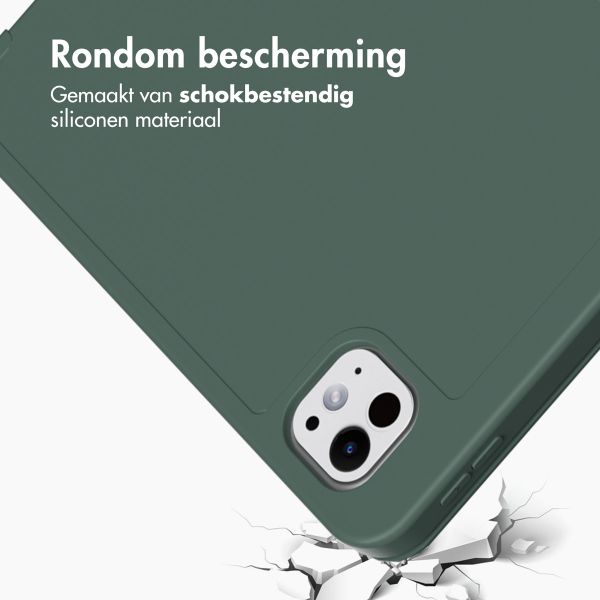 Accezz Smart Silicone Bookcase Apple iPad Pro 11 (2024) M4 - Donkergroen