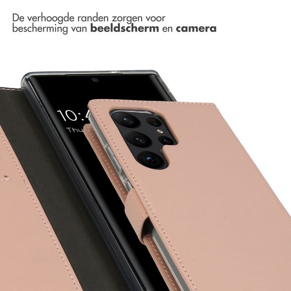 Selencia Echt Leren Bookcase Samsung Galaxy S23 Ultra - Dusty Pink