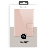 Selencia Echt Leren Bookcase Apple iPhone 12 (Pro) - Dusty Pink