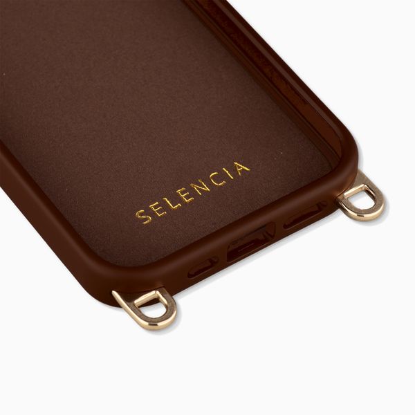 Selencia Rivièra MagSafe Backcover met afneembare haakjes Apple iPhone 15 Pro - Choco Brown