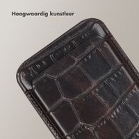 Selencia Croco Pashouder met MagSafe - Choco Brown