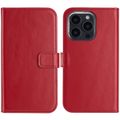 Selencia Echt Lederen Bookcase iPhone 16 Pro - Rood