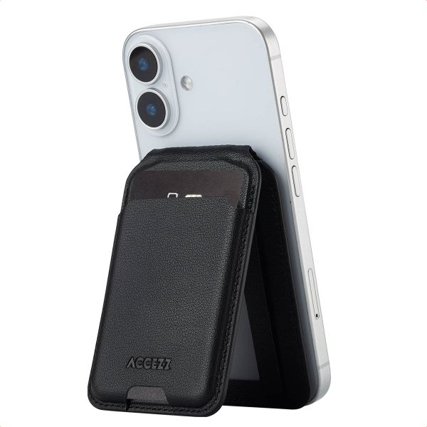 Accezz Leren Wallet met standaard voor MagSafe - Onyx Black