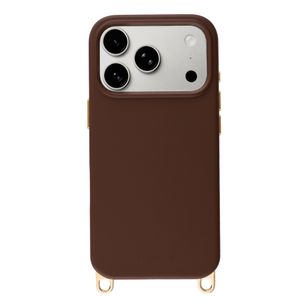 Selencia Rivièra MagSafe Backcover met afneembare haakjes Apple iPhone 17 Pro - Choco Brown