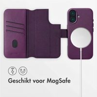 Accezz Leather Bookcase 2-in-1 met MagSafe Apple iPhone 16 - Heath Purple