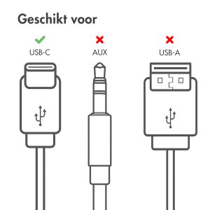 Accezz In-ear oordopjes - Bedrade oordopjes - USB-C aansluiting - Zwart