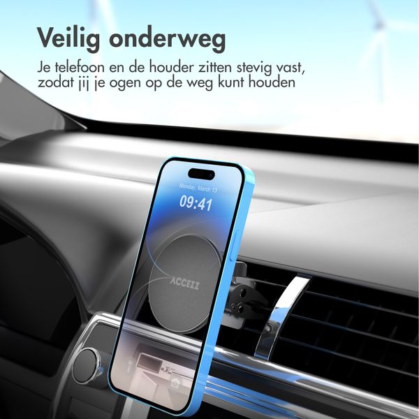 Accezz Telefoonhouder auto - MagSafe - Inclusief Magnetische Cirkel - Ventilatierooster - Zwart