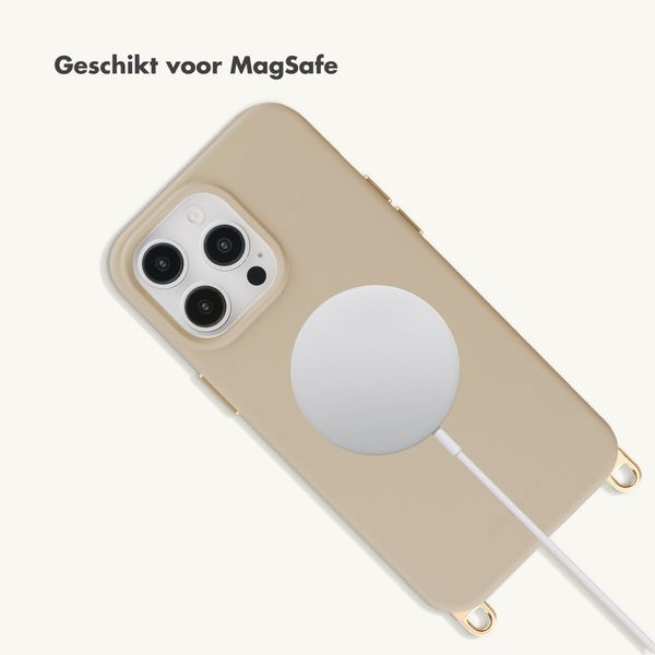 Selencia Rivièra MagSafe Backcover met afneembare haakjes Apple iPhone 14 Pro - Milky Latte