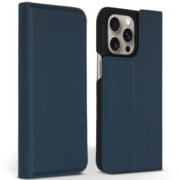 Accezz Premium Leather Slim Bookcase iPhone 15 Pro Max - Donkerblauw