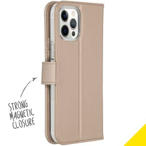 Accezz Wallet Softcase Bookcase iPhone 12 Pro Max - Goud