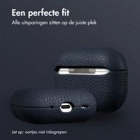 Accezz Echt Leren Case  Apple AirPods Pro 2 - Donkerblauw