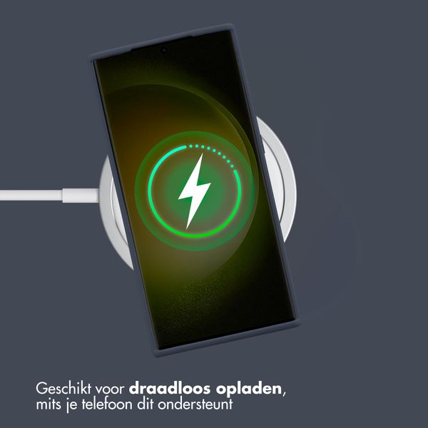 Accezz Liquid Silicone Backcover Samsung Galaxy S23 Ultra - Donkerblauw