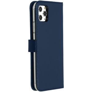 Selencia Echt Lederen Bookcase iPhone 11 Pro Max - Blauw