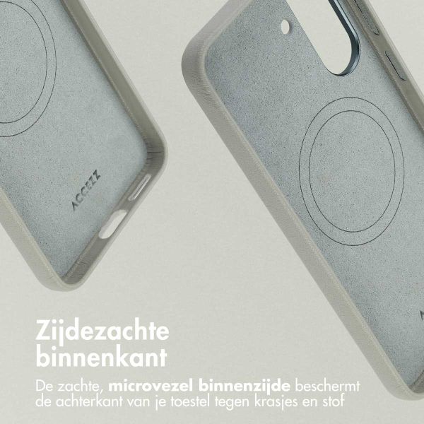 Accezz MagSafe Leather Backcover Samsung Galaxy A36 / A56 - Lichtgrijs
