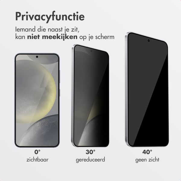 Accezz Gehard Glas Privacy Screenprotector + Applicator Samsung Galaxy S24 / S25