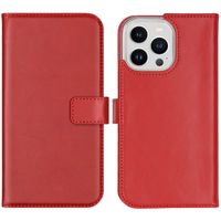 Selencia Echt Lederen Bookcase iPhone 14 Pro Max - Rood