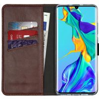 Selencia Echt Leren Bookcase Huawei P30 Pro - Bruin
