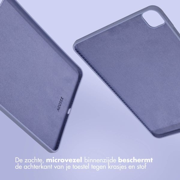 Accezz Liquid Silicone Backcover met penhouder Apple iPad Pro 11 (2022 / 2021 / 2020 / 2018) - Lila