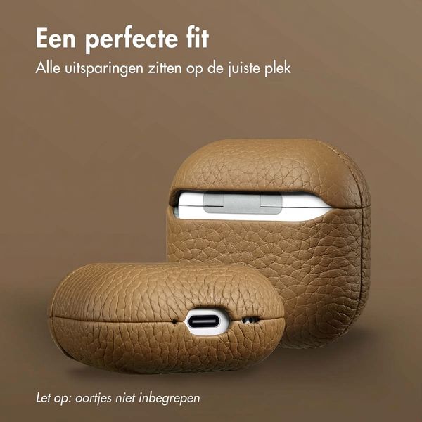 Accezz Echt Leren Case  Apple Airpods 4 - Taupe