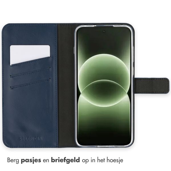 Selencia Echt Leren Bookcase OnePlus 15R - Donkerblauw