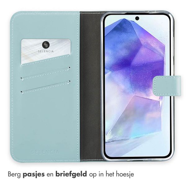 Selencia Echt Lederen Bookcase Samsung Galaxy A36  - Air Blue