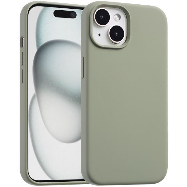 Accezz Liquid Silicone Backcover met MagSafe iPhone 15 - Cooper Green