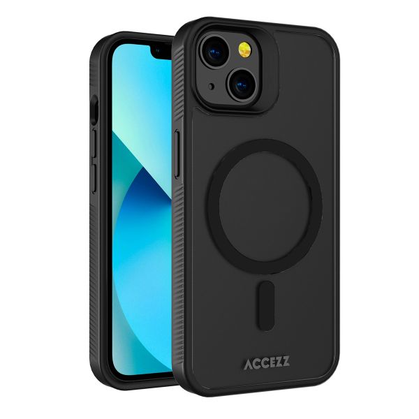 Accezz Rugged Frosted MagSafe Backcover iPhone 13 - Zwart
