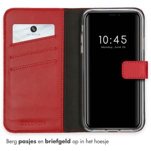 Selencia Echt Lederen Bookcase iPhone 11 - Rood