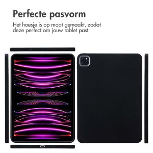 Accezz Liquid Silicone Backcover met penhouder iPad Pro 11 (2018/2020/2021/2022) - Zwart