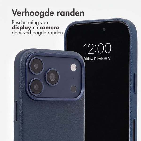 Accezz MagSafe Leather Backcover Apple iPhone 18 Pro / 17 Pro - Nightfall Blue