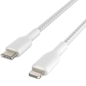 Belkin Boost↑Charge™ Braided Lightning naar USB-C kabel - 2 meter - Wit