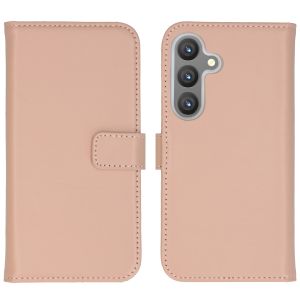 Selencia Echt Lederen Bookcase Samsung Galaxy S24 - Dusty Pink