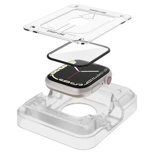 Spigen Pro Flex EZ Fit Screenprotector met applicator Apple Watch Series 7/8/9 - 45 mm - Transparant