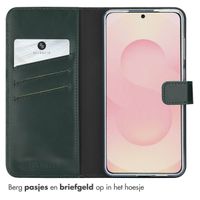 Selencia Echt Lederen Bookcase Samsung Galaxy S25 Edge - Groen