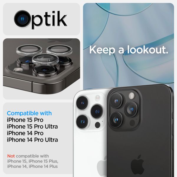 Spigen Glas.tR EZFit Optik Lens Protector 2 pack Apple iPhone 15 Pro / 15 Pro Max