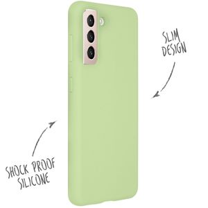 Accezz Liquid Silicone Backcover Galaxy S21 Plus - Groen