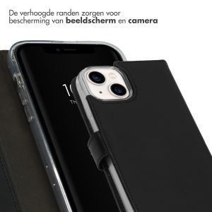 Selencia Echt Lederen Bookcase iPhone 14 - Zwart