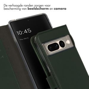 Selencia Echt Lederen Bookcase Google Pixel 7 Pro - Groen