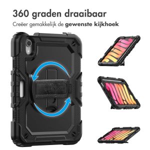 Accezz Rugged Backcover met schouderstrap iPad Mini 7 (2024) / iPad Mini 6 (2021) - Zwart