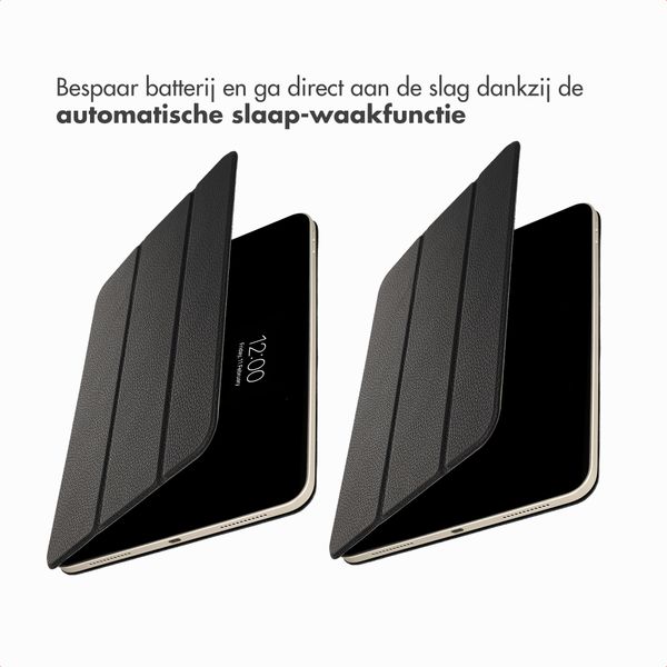 Accezz Leather Trifold Bookcase Apple iPad Pro 13 (2025) M5 / (2024) M4 - Zwart